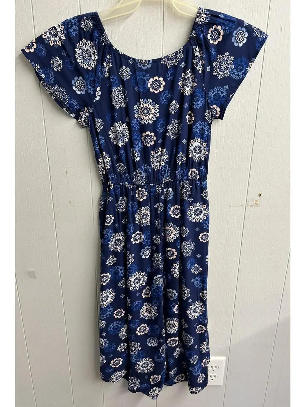 Justice Dress With Shorts.  Blue&Pink Paisley. Elastic Neck&Waist. Size 10. NWT